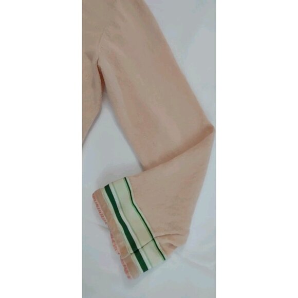 Intuitions light Peach Sweater Women knitted Cardigan Medium Lace Cottagecore - Picture 3 of 15